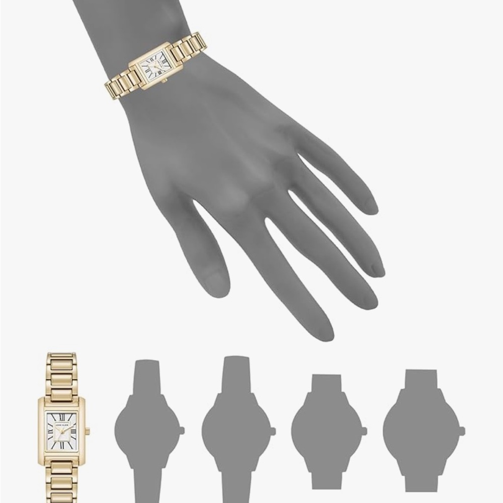 Anne Klein Gold Rectangular Bracelet Watch - Picture 6 of 6